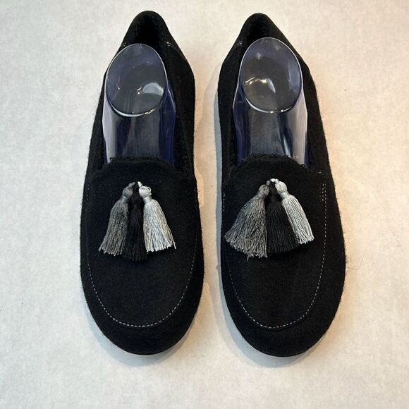 Spenco Hearthside Slipper Black Womens Sz 12 Orthotic Felted Wool Upper Fleece L - Picture 2 of 9